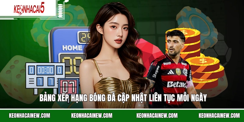 Bảng xếp hạng bóng đá cập nhật liên tục mỗi ngày
